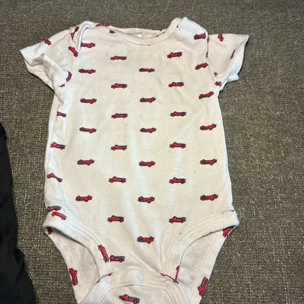 Carter's White Bodysuit with Red Car Print
